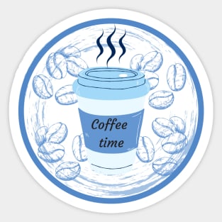 Coffee time is now Sticker